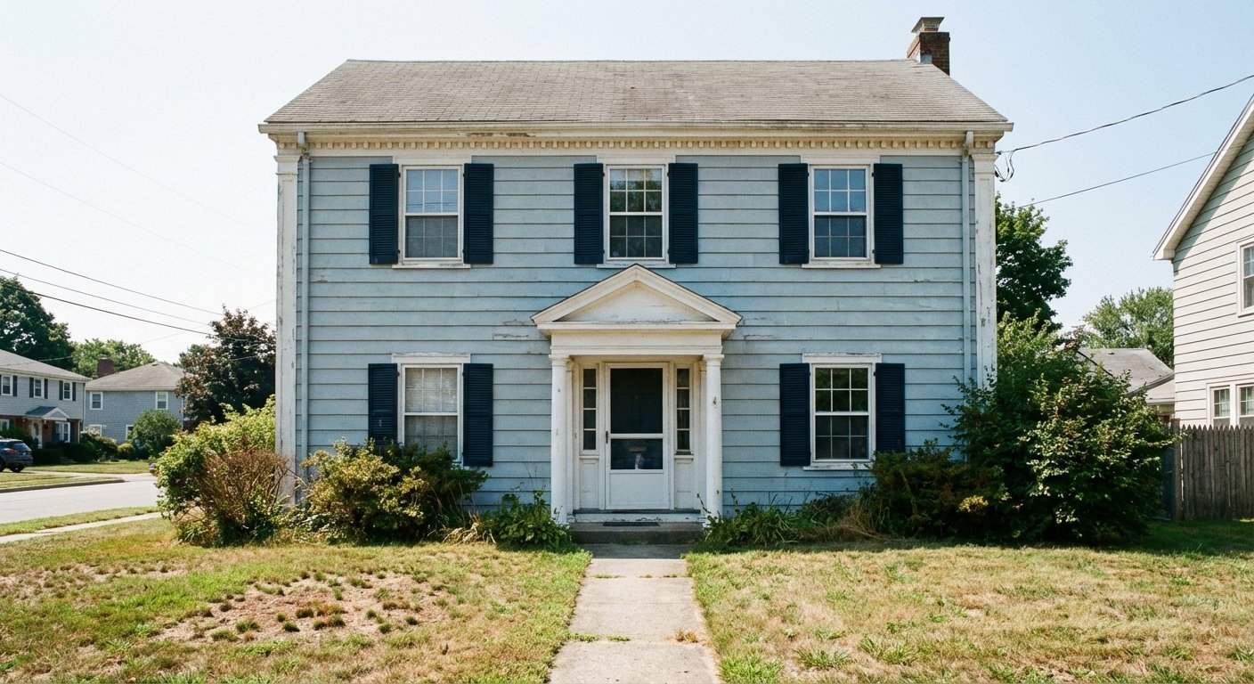 Colonial home before repainting
