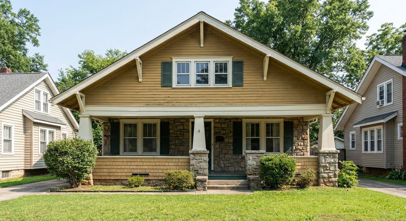 Before: Craftsman / Bungalow home in original colors