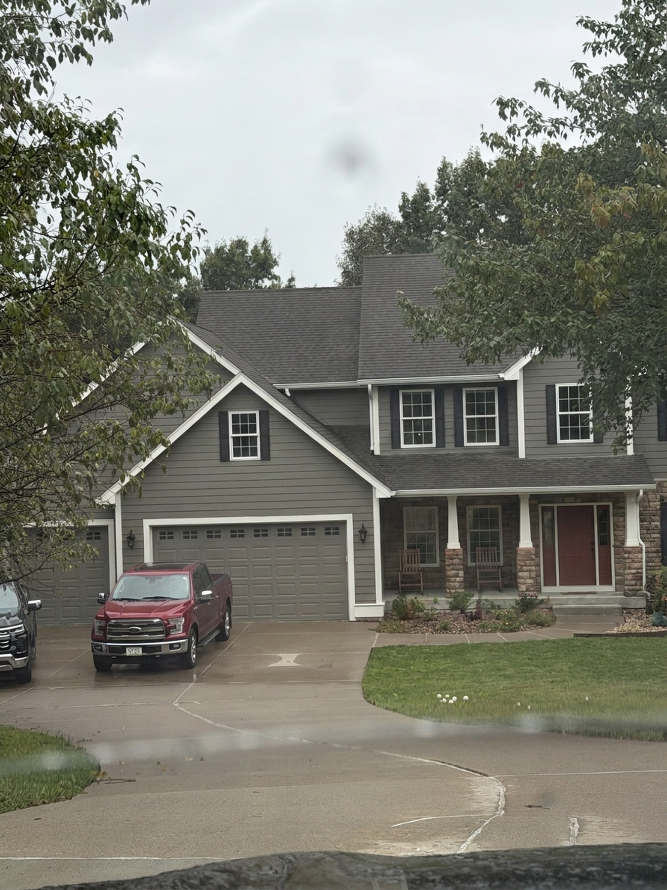 A home repainted in Kendall and Pure White